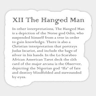 The Hanged Man Tarot Arcana meaning Sticker